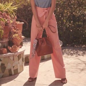 Sezane Pierre Long Tie Waist Belt Trouser Pants